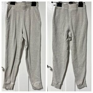 Pact Organic Cotton gray waffle knit joggers with pockets size XS